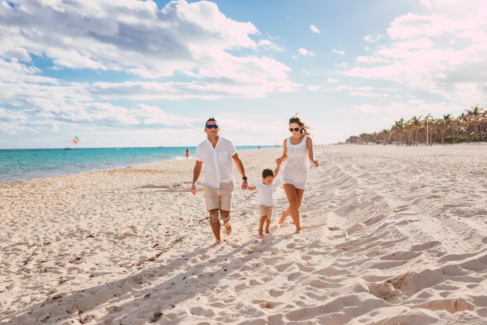 Family on beach